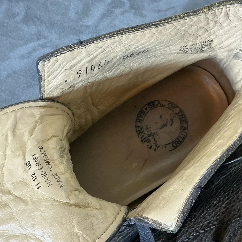 Sutro San Francisco 11.5 M Vintage Style Combat Boot Brown Leather Goodyear